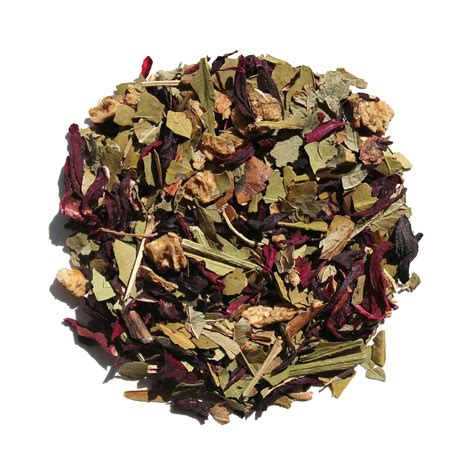 Infusion de fleurs d'hibiscus, feuilles de maté et rondelles de citron vert