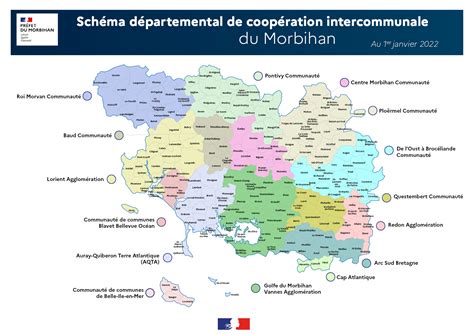 Carte stylisée du département du Morbihan mettant en évidence les points névralgiques du jardinage associatif