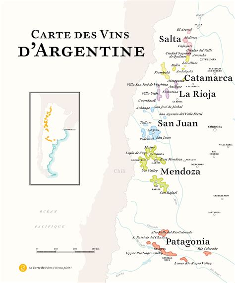 Plan des régions viticoles de Mendoza