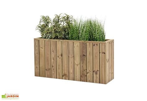 Jardinière rectangulaire en bois de sapin naturel