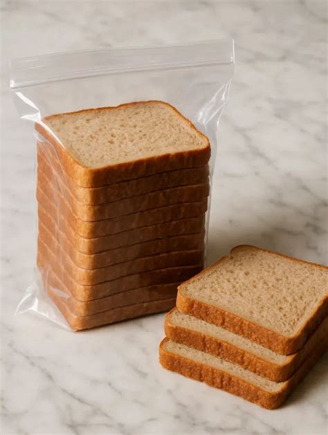 pain de mie dans un sac de congélation