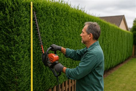 Un jardinier taillant une haie avec précision