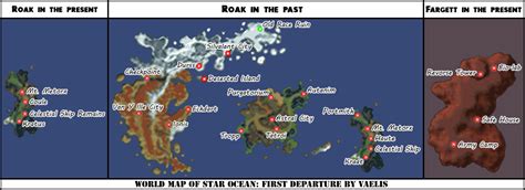 Star Ocean map with highlighted secret locations