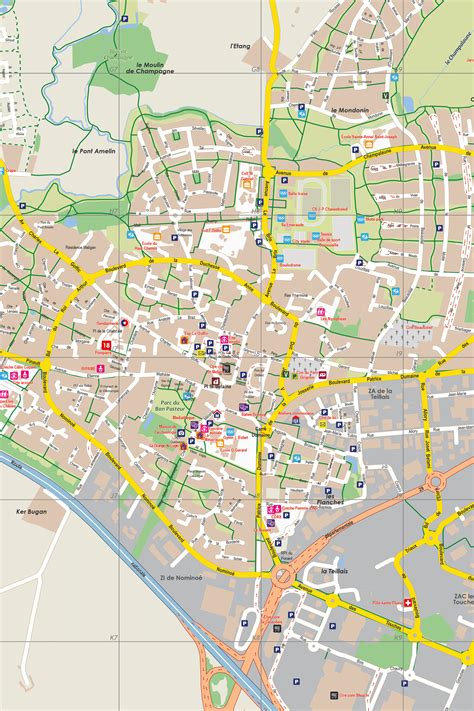 Plan de la ville de Lillebonne avec zones agricoles