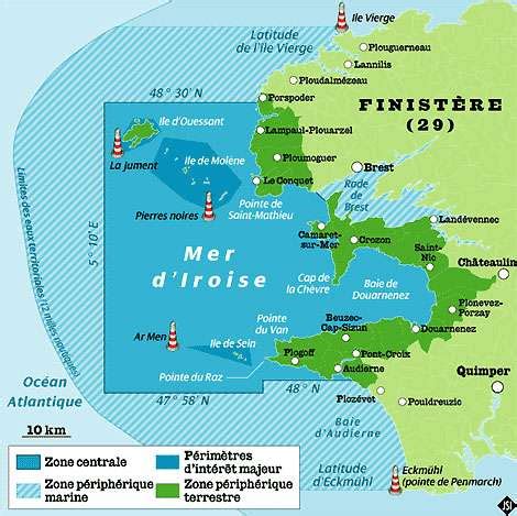 Carte de la côte de Roscoff et de la mer d'Iroise
