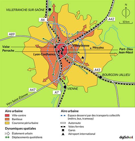 Plan de ville avec zones agricoles urbaines