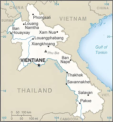 Carte du Laos avec les villes principales