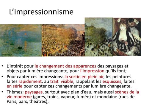 Comparaison entre l'Impressionnisme et le Post-Impressionnisme