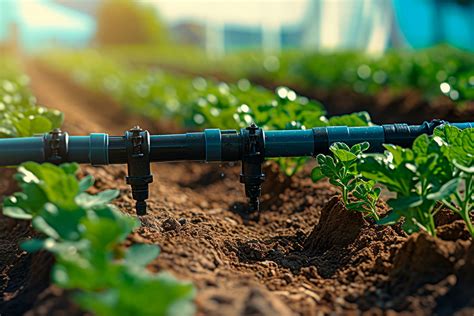 Système d'arrosage goutte à goutte dans un potager