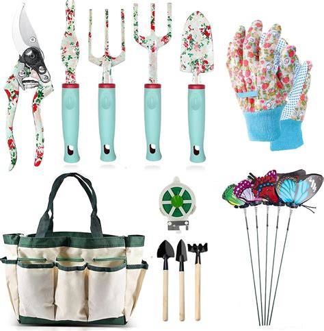 illustration d'un ensemble d'outils de jardinage personnalisés avec un logo