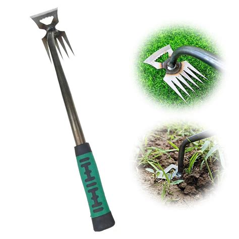 Photo de différents outils de désherbage manuel (serfouette, transplantoir, griffe)
