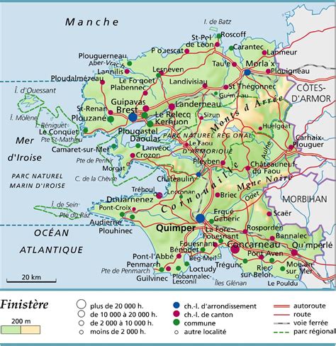 Carte du Finistère avec des points d'intérêt agricole