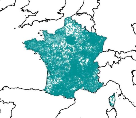 Carte de répartition du Rhododendron ponticum en Europe
