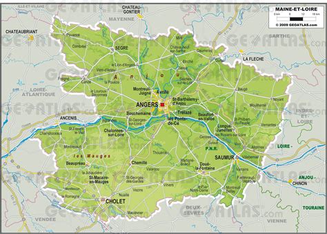 Carte de la vallée de l'Authion dans le Maine-et-Loire