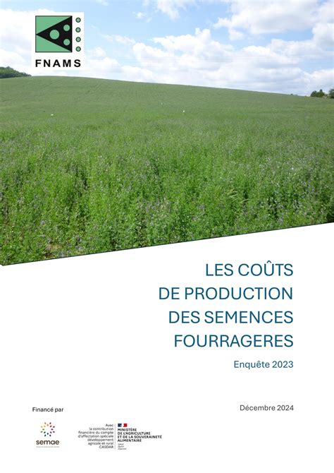 Diagramme des coûts de production des semences
