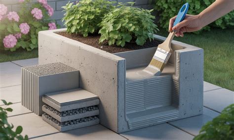 Nettoyage d'une jardinière en parpaing avant étanchéité