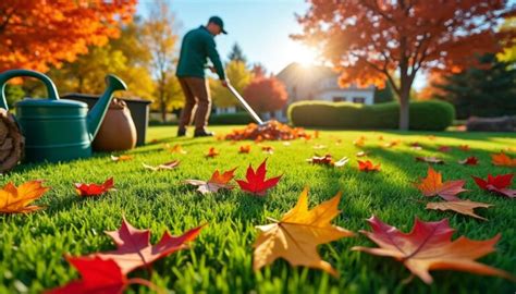 Nettoyage du gazon en automne