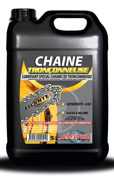 Huile pour chaîne de tronçonneuse et élagueuse