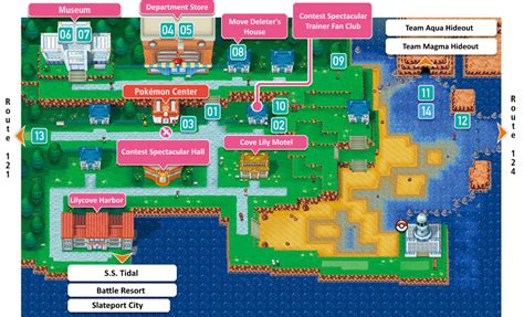 Le centre Pokémon de Nénucrique où se trouve l'effaceur de capacités
