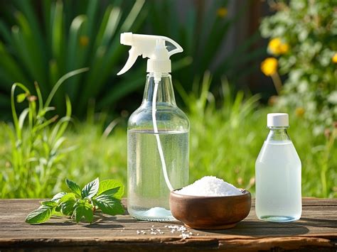 Schéma illustrant les rôles du vinaigre, du sel et du liquide vaisselle dans le désherbage