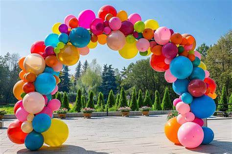 une arche de ballons élégante décorée avec des branches de lierre naturel