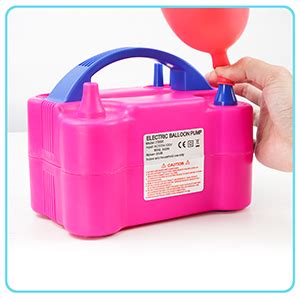 une pompe à ballons électrique avec plusieurs embouts posée sur une table