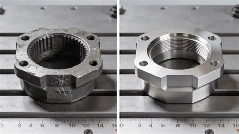 Comparaison entre une pièce de rotovator d'origine usée et une pièce usinée sur mesure