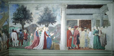 Fresque montrant la reine de Saba devant le bois sacré