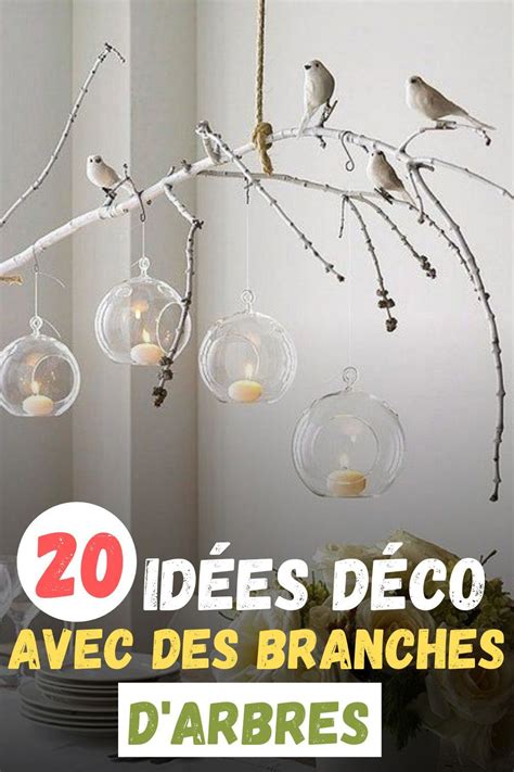 diverses créations décoratives faites avec des branches