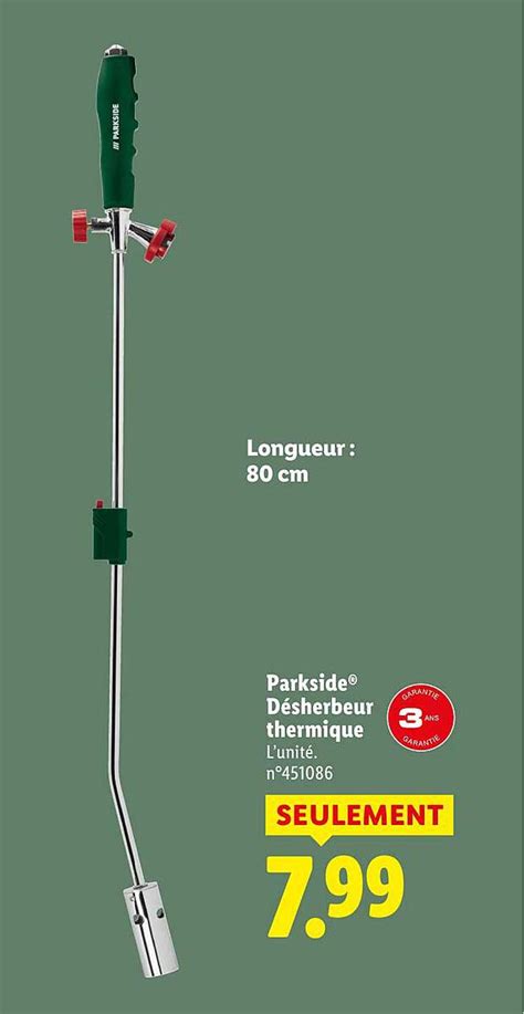 désherbeur thermique Parkside en action