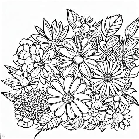 Collection variée de coloriages de fleurs
