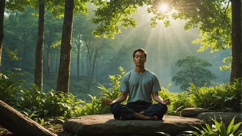Illustration symbolique d'un personnage méditant sous un figuier, évoquant la paix intérieure et la réflexion spirituelle