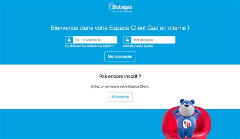 Capture d'écran de l'interface de l'espace client Butagaz