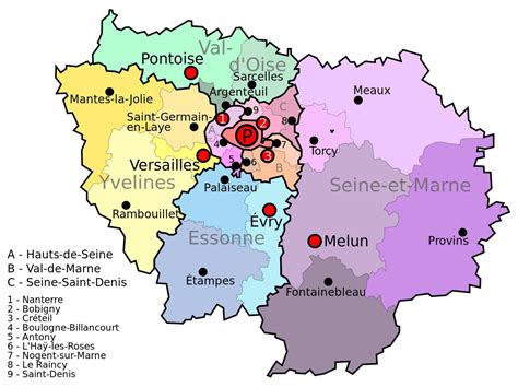 Plan des communes d'Île-de-France mentionnées dans l'article
