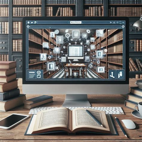 Image d'une bibliothèque numérique ou de livres anciens numérisés