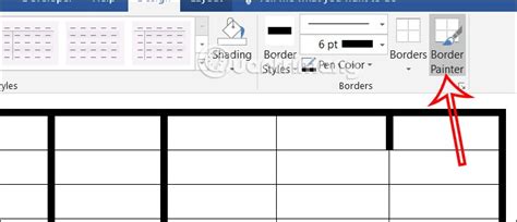 Options de bordures de tableau dans Word