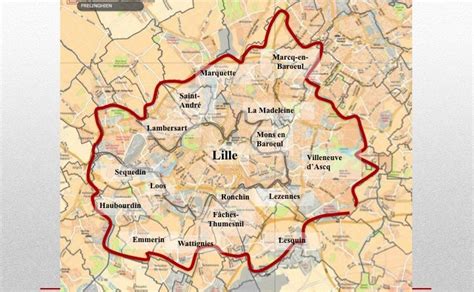 Carte de la Métropole Lilloise montrant les zones d'intervention