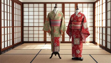 Détail d'une estampe montrant le motif d'un kimono avec des éléments de bambou et de neige.