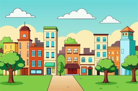 Illustration représentant une vie de quartier sereine et harmonieuse avec des jardins entretenus et des voisins qui communiquent