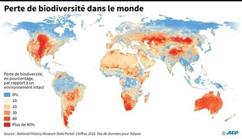 Carte du monde montrant les épicentres de la perte de biodiversité végétale