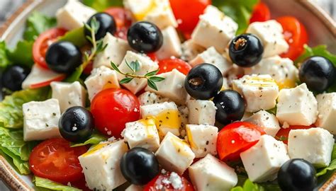 Une salade grecque colorée avec du pourpier frais