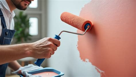Application d'une peinture pailletée au rouleau