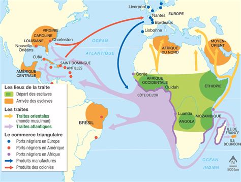 Carte des plantations de tabac en Amérique du Nord au 18e siècle