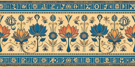 échantillon de lin égyptien ancien avec des motifs géométriques et floraux