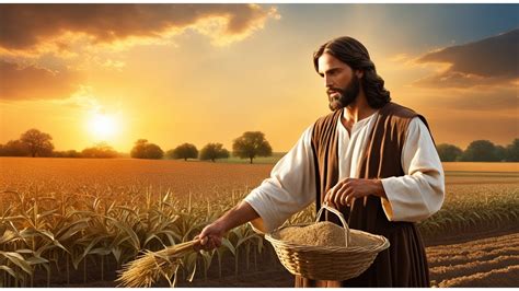 Illustration symbolique d'un champ fertile et d'un semeur, représentant la croissance spirituelle