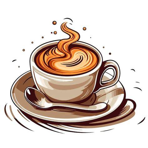 illustration d'un jardin luxuriant avec une tasse de café fumant à proximité