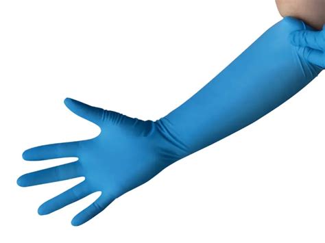 Schéma illustrant la structure d'un gant en nitrile avec manchette de protection