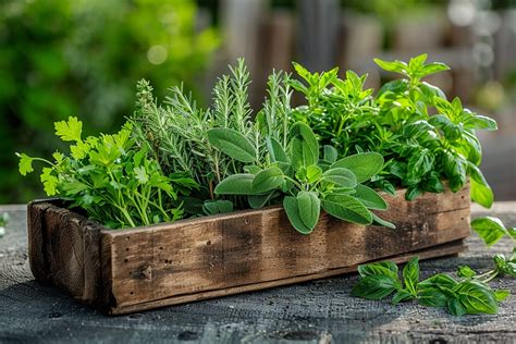 Balconnière avec herbes aromatiques