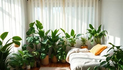 Plantes vertes dans une chambre à coucher