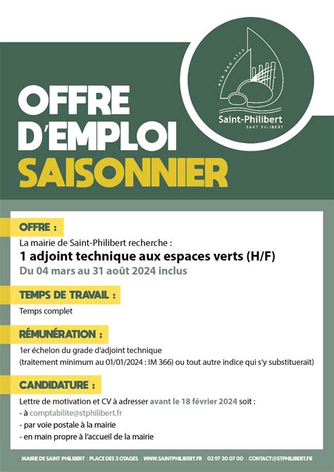 Affiches d'offres d'emploi saisonnier
